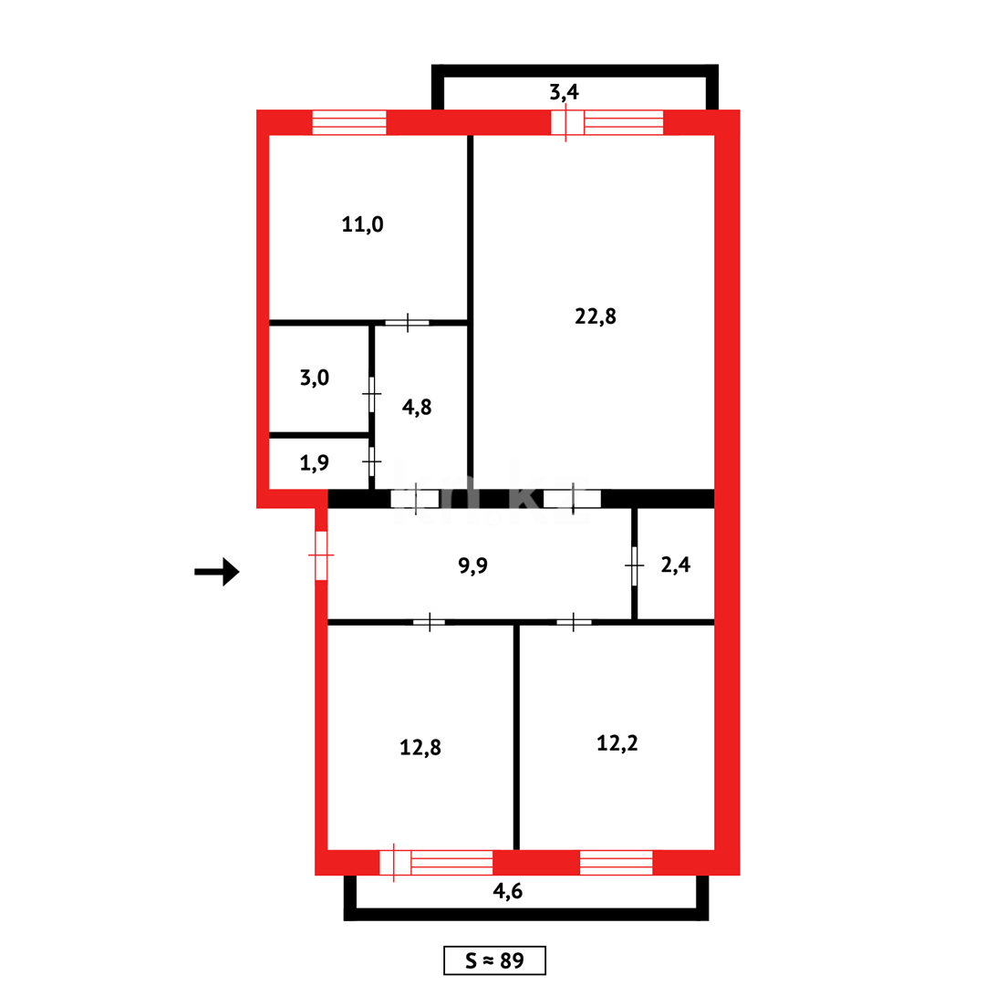 Продажа 3-комнатной квартиры, 90 м² в Темиртау - фото 20