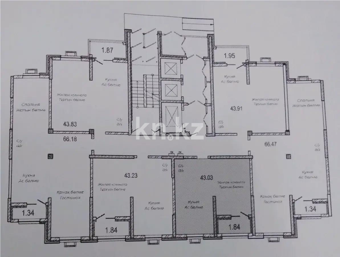 Продажа 1-комнатной квартиры, 43 м², ул. Жургенова, дом  19 в Астане