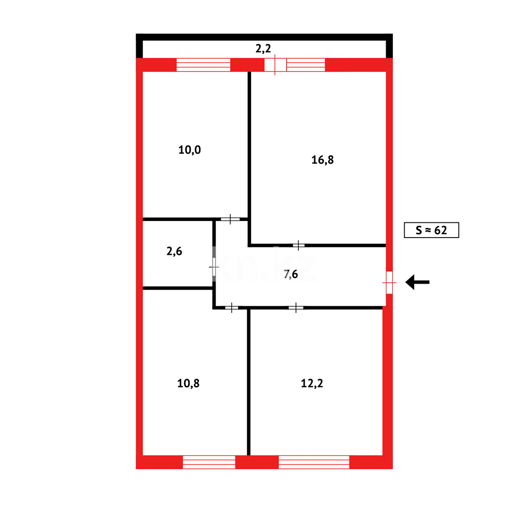 Продажа 3-комнатной квартиры, 62 м², 19 мкр. в Караганде - фото 17