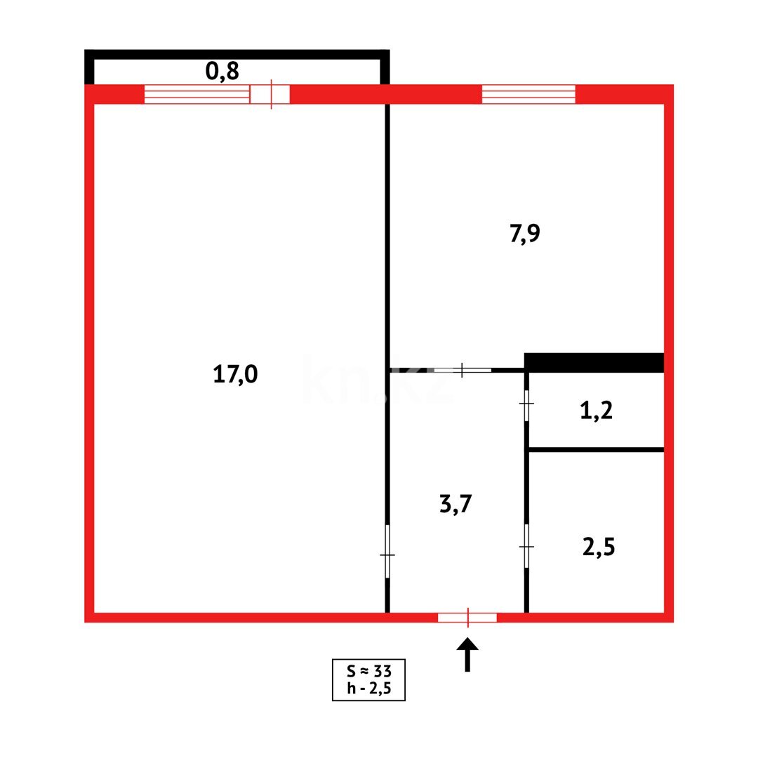 Продажа 1-комнатной квартиры, 32 м² в Темиртау - фото 9