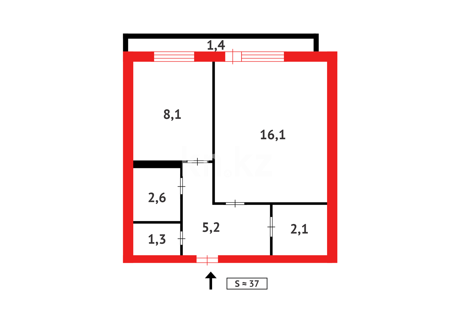 Продажа 1-комнатной квартиры, 36 м² в Темиртау - фото 12