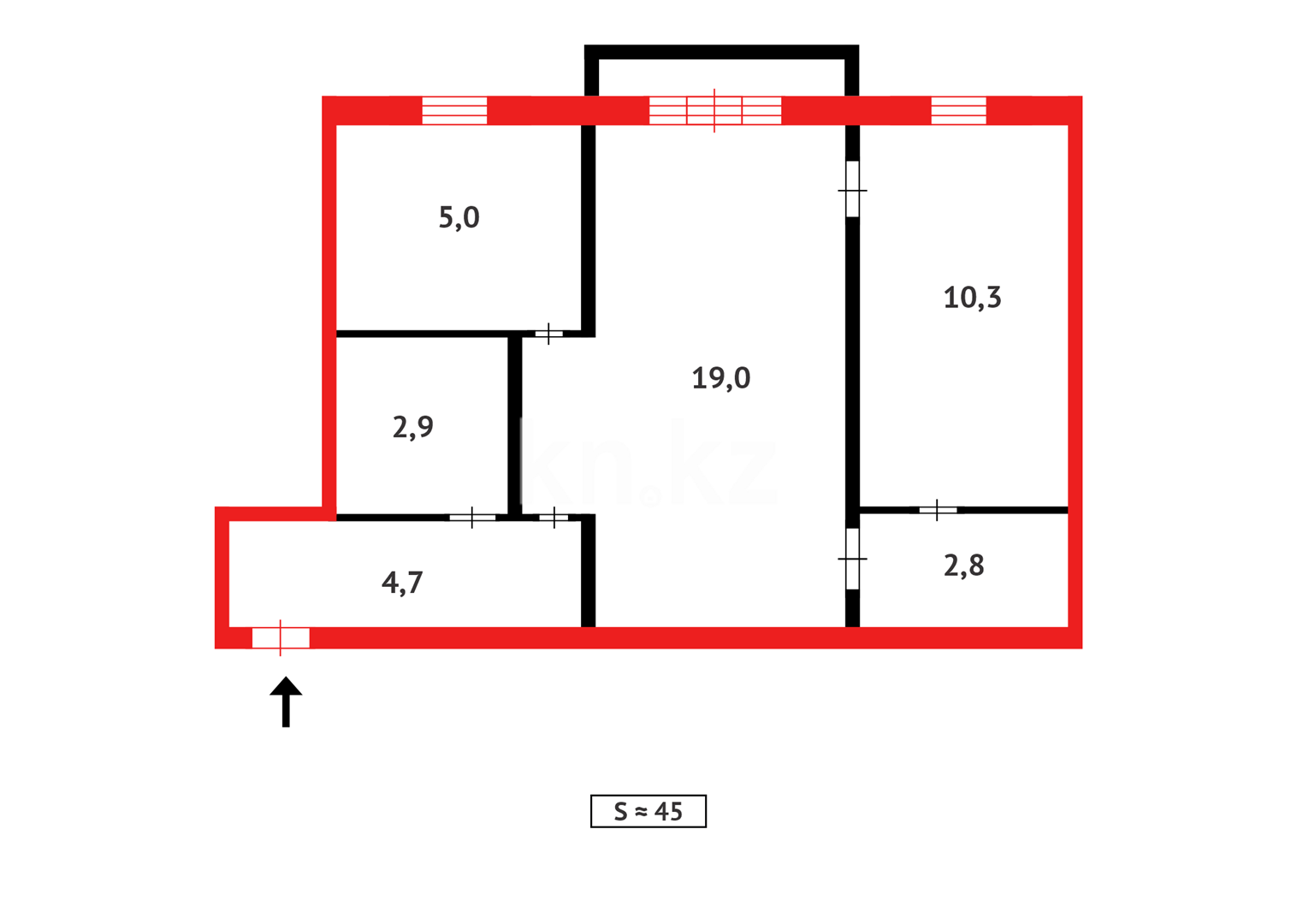 Продажа 2-комнатной квартиры, 44 м² в Темиртау - фото 6