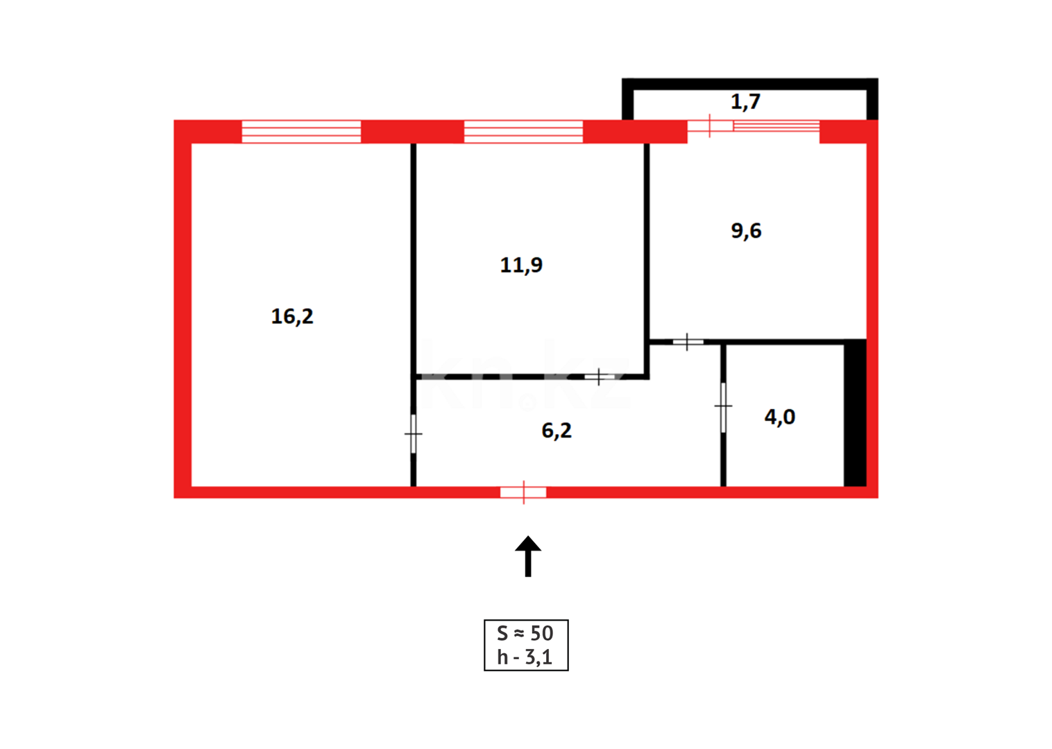 Продажа 2-комнатной квартиры, 50 м² в Караганде - фото 17