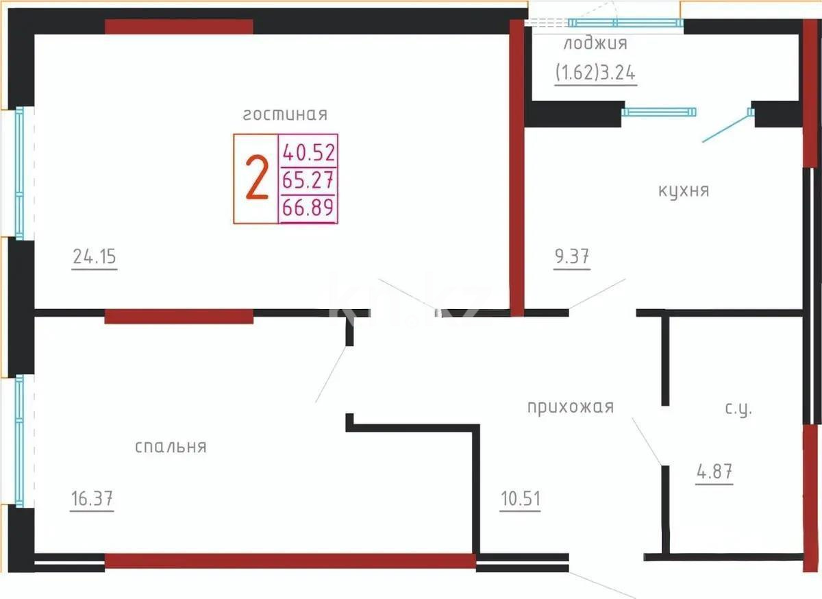 Продажа 2-комнатной квартиры, 66 м² в Астане