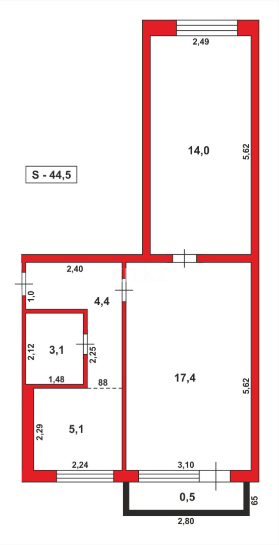 Продажа 2-комнатной квартиры, 45 м² в Караганде - фото 12