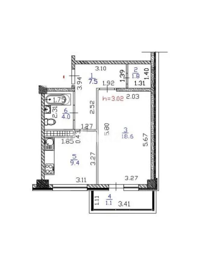 Продажа 1-комнатной квартиры, 43 м² в Алматы