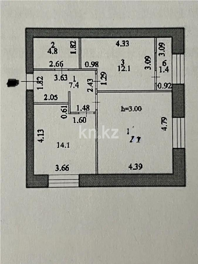 Продажа 2-комнатной квартиры, 60.8 м², ул. Е-15, дом  16 в Астане