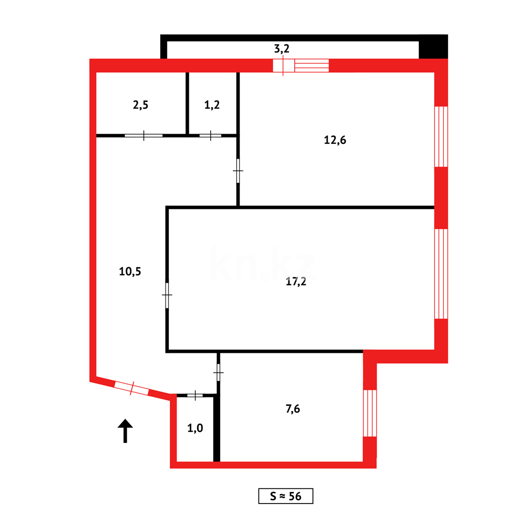 Продажа 2-комнатной квартиры, 54 м² в Темиртау - фото 14