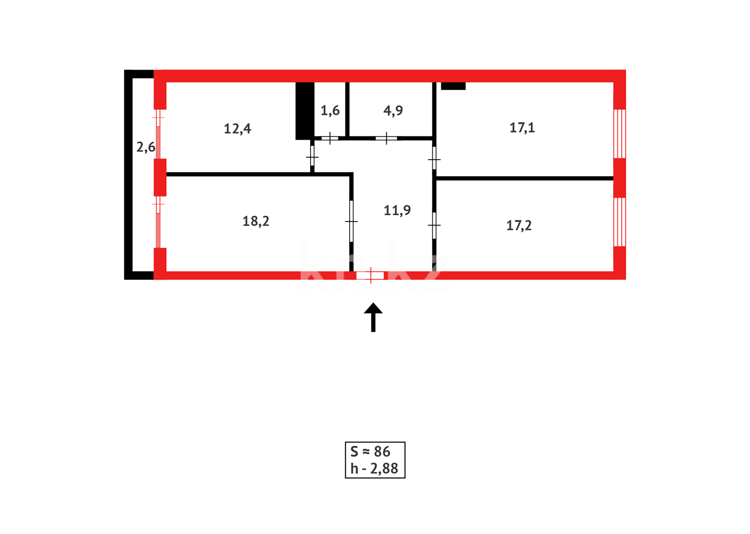 Продажа 3-комнатной квартиры, 86 м² в Караганде - фото 21