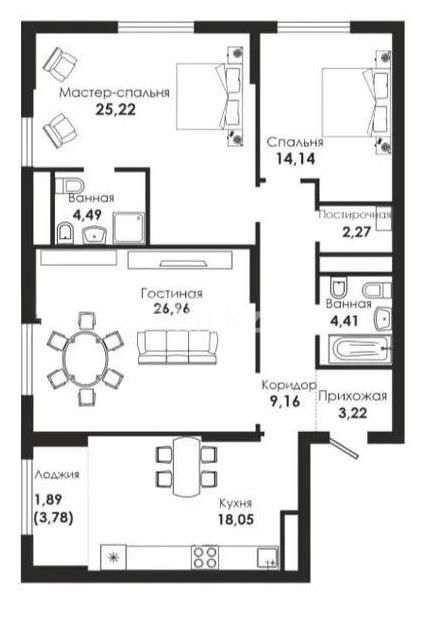 Продажа 3-комнатной квартиры, 112 м² в Астане - фото 2