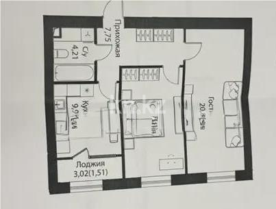 Продажа 2-комнатной квартиры, 59.6 м², ул. Жошы хана, дом  12/3 в Астане