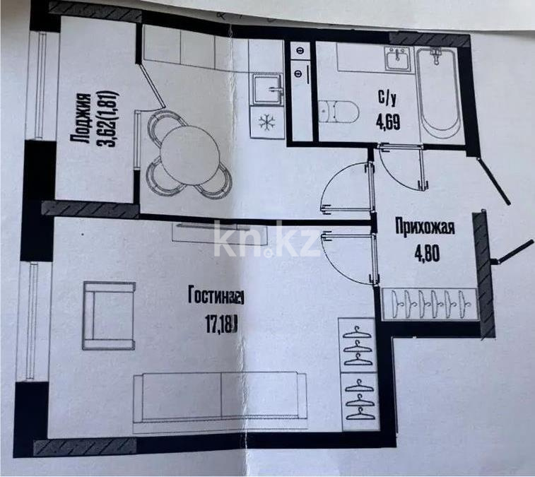 Продажа 1-комнатной квартиры, 38 м² в Астане - фото 2