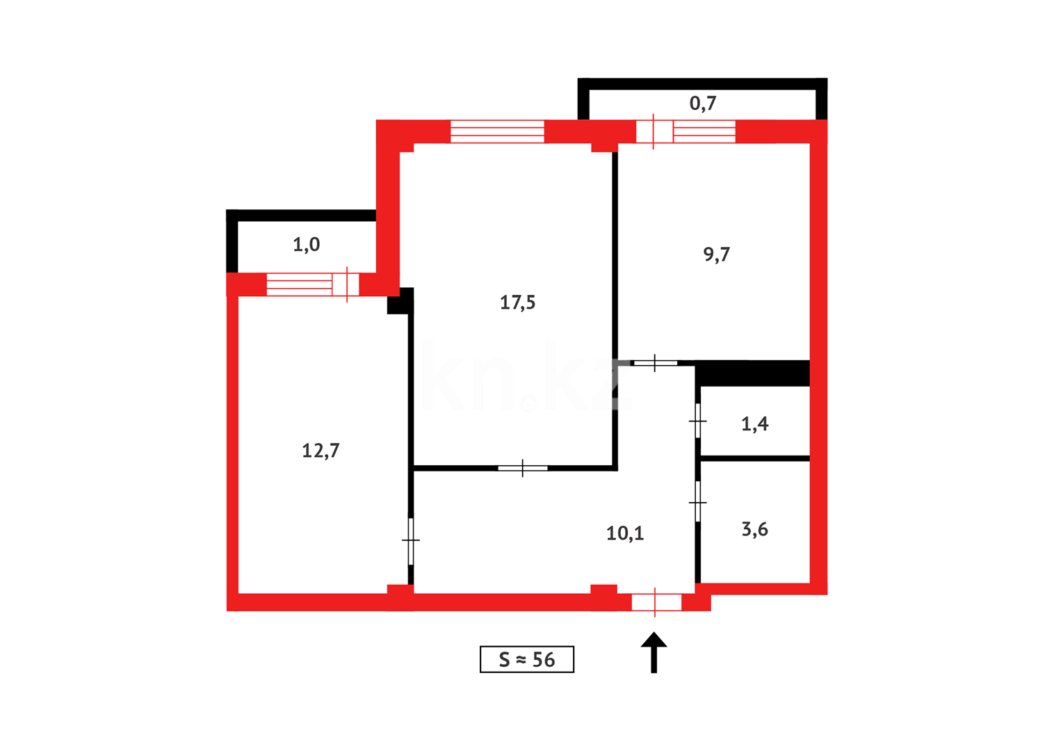 Продажа 2-комнатной квартиры, 56.2 м², ул. Иманова в Астане - фото 12