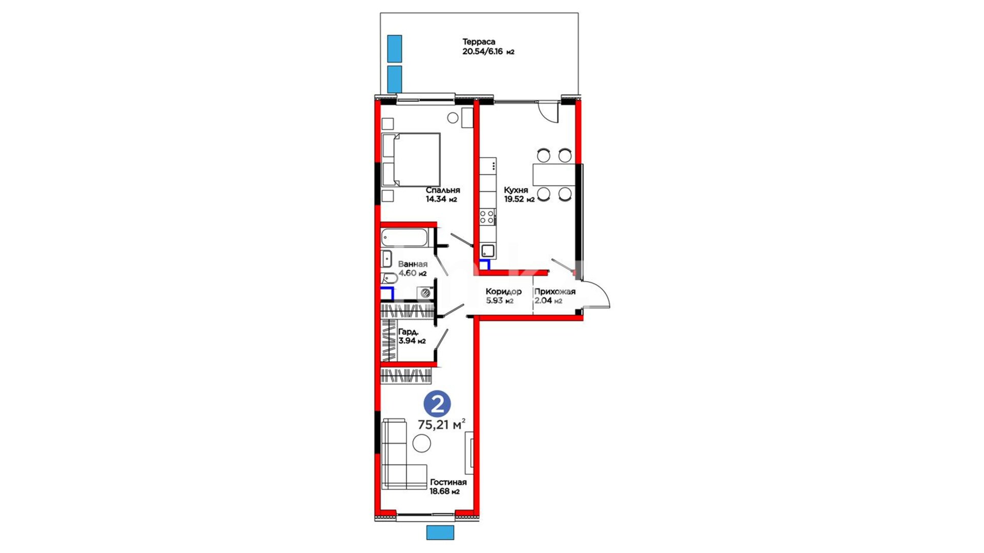 ЖК Dream City. Family, 2-комнатная, цена 59 716 740 ₸, 794 001 ₸&nbsp;/&nbsp;м²