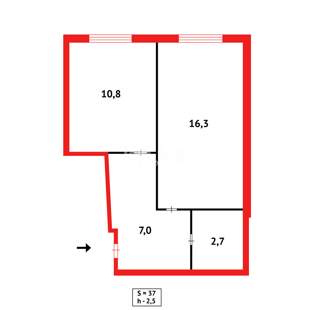 Продажа 2-комнатной квартиры, 36 м² в Караганде - фото 8
