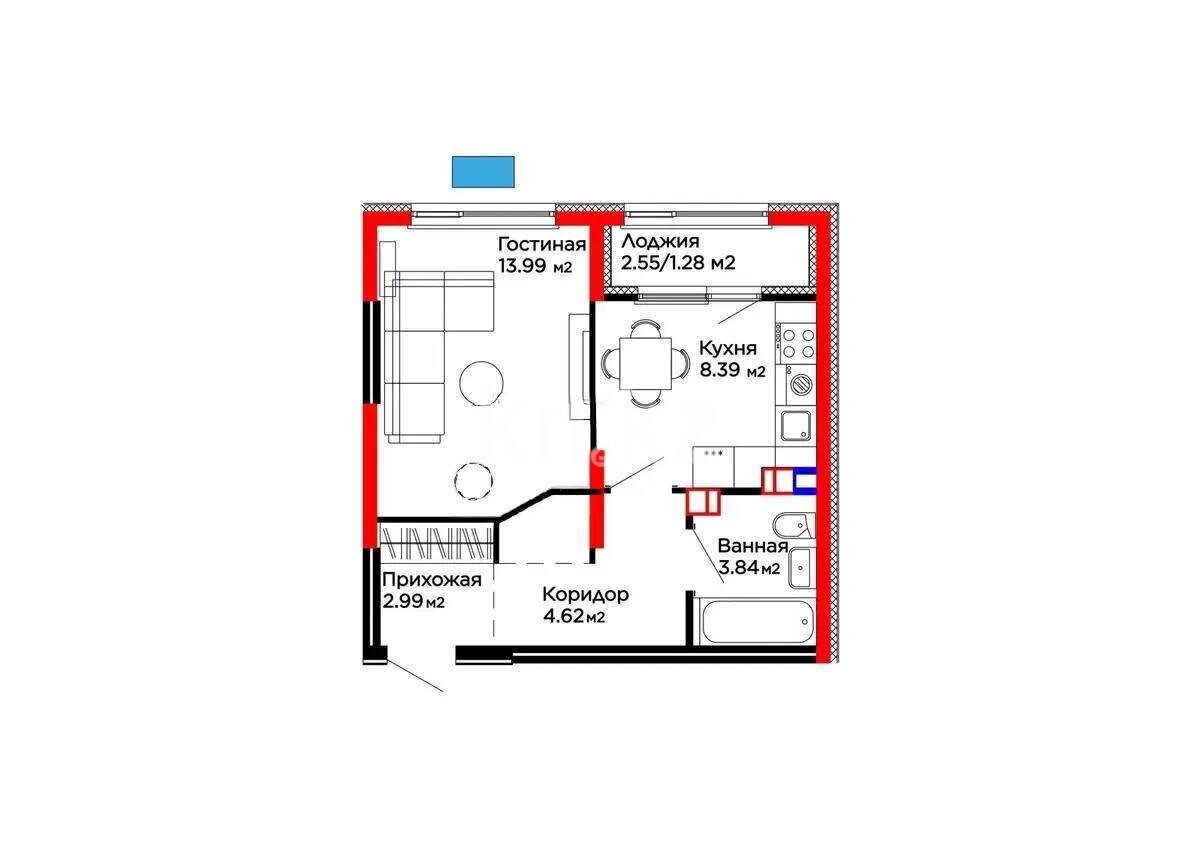 Продажа 1-комнатной квартиры, 35.11 м² в Алматы