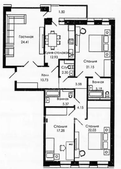 Продажа 4-комнатной квартиры, 127.4 м², ул. Аманжолова, дом  22 в Астане - фото 7