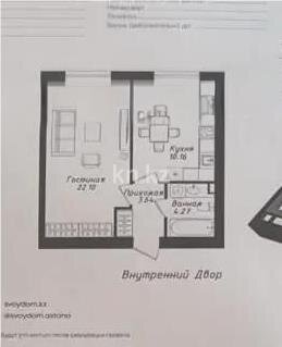 Продажа 1-комнатной квартиры, 42 м² в Астане