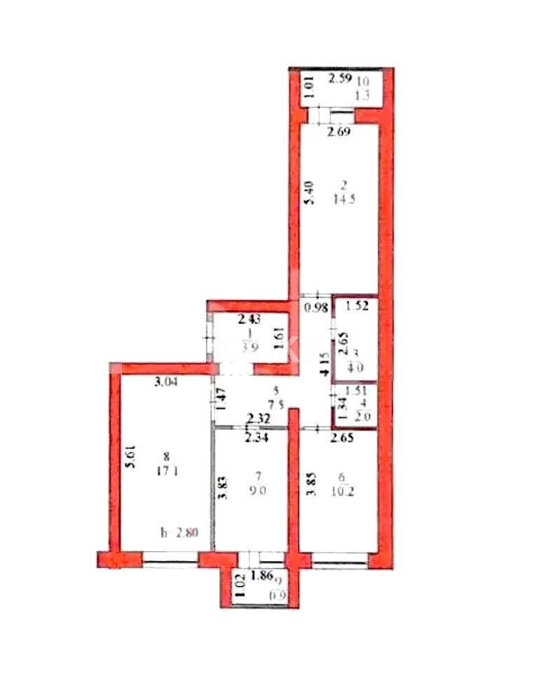 Продажа 3-комнатной квартиры, 72 м², ул. Мухаммед Али Джинна, дом  15/1 в Астане
