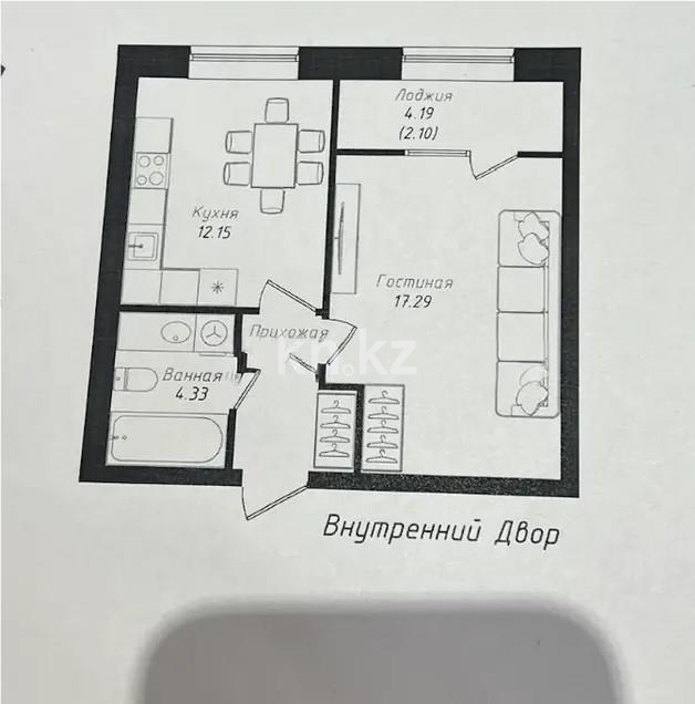 Продажа 1-комнатной квартиры, 40 м², пр. Улы Дала, дом  38а в Астане