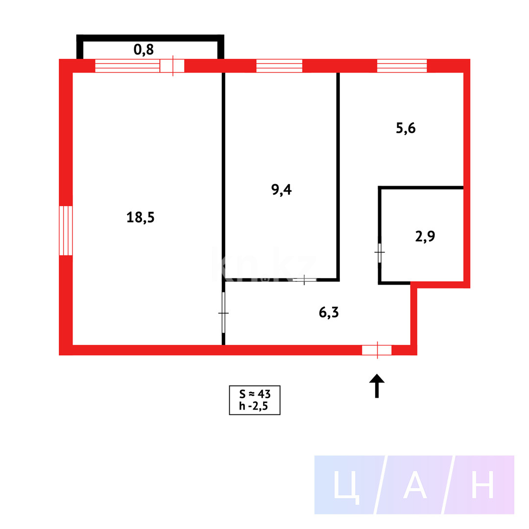 Продажа 2-комнатной квартиры, 42 м², бул. Независимости в Темиртау - фото 10