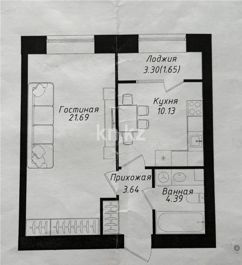 Продажа 1-комнатной квартиры, 42 м² в Астане
