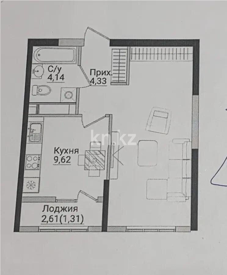 Продажа 1-комнатной квартиры, 40 м² в Алматы