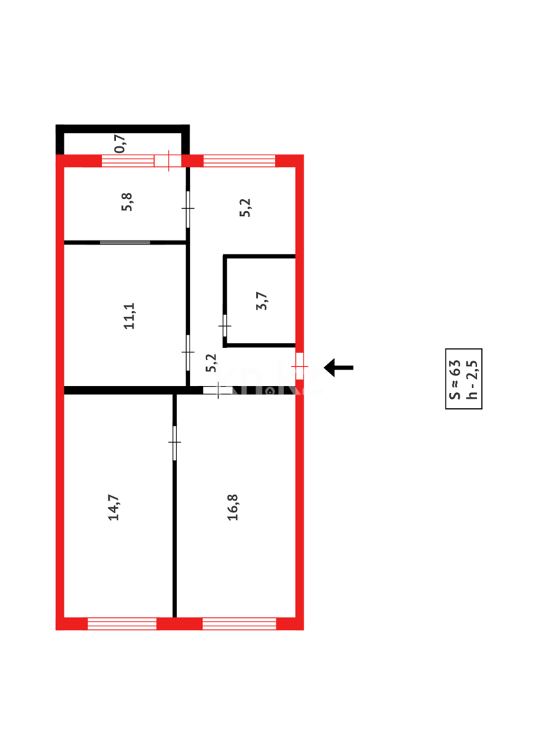 Продажа 3-комнатной квартиры, 63 м² в Караганде - фото 13