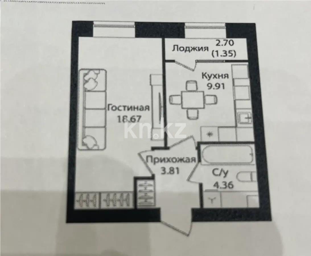 Продажа 1-комнатной квартиры, 38.1 м², ул. Е-15, дом  16 в Астане