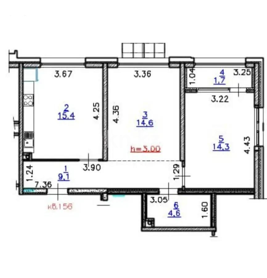 Продажа 2-комнатной квартиры, 60 м² в Алматы
