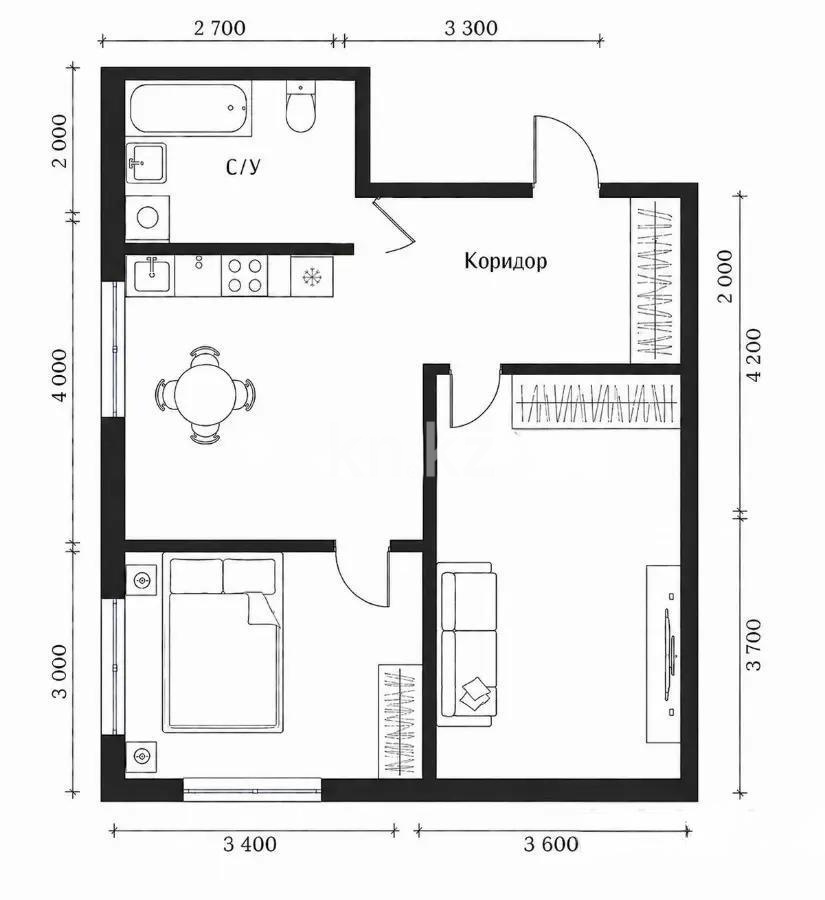 Продажа 2-комнатной квартиры, 46 м² в Алматы - фото 4