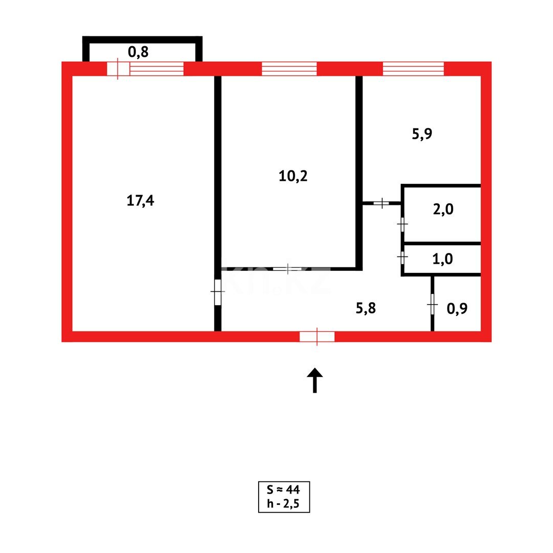Продажа 2-комнатной квартиры, 43 м² в Абае - фото 5