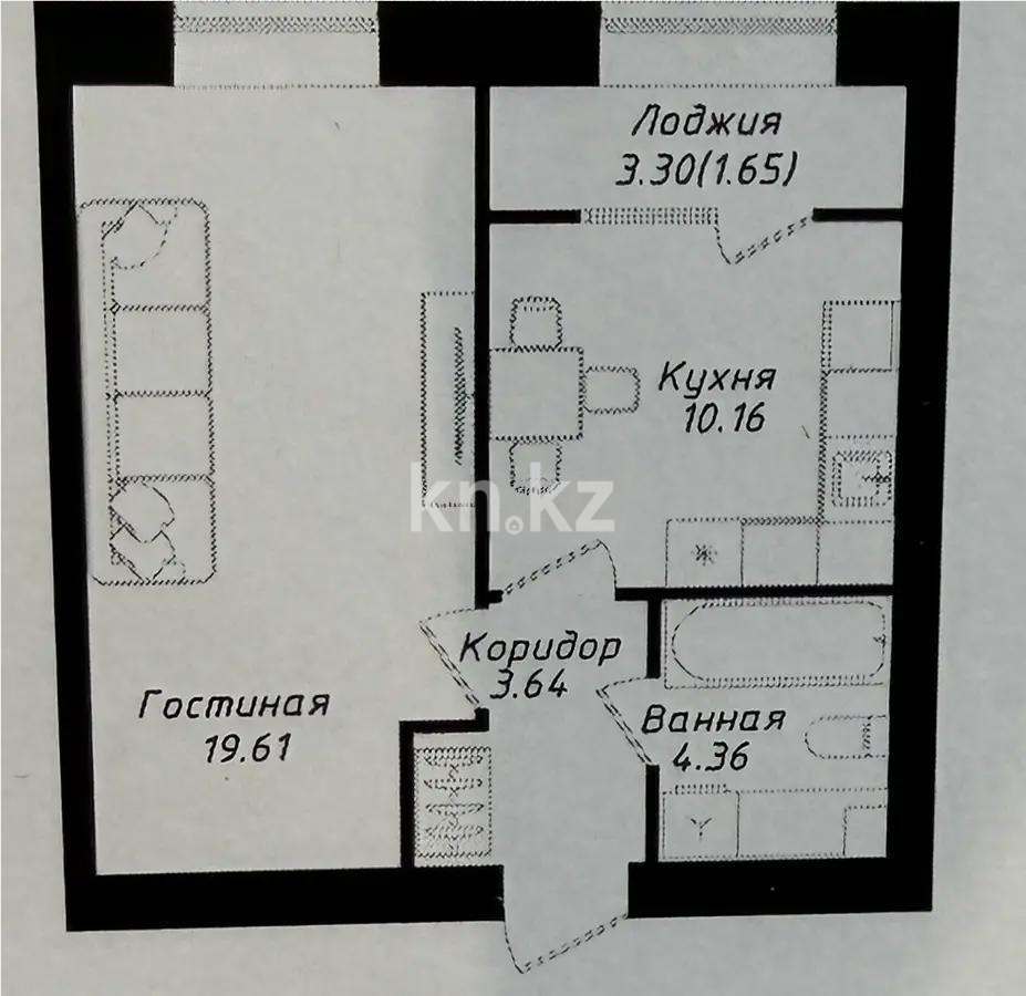 Продажа 1-комнатной квартиры, 39.5 м² в Астане