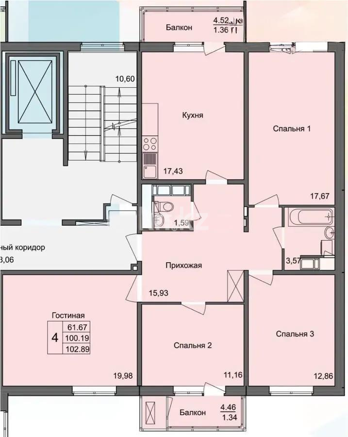 Продажа 4-комнатной квартиры, 102 м², ул. Е-117, дом  41 в Астане - фото 8