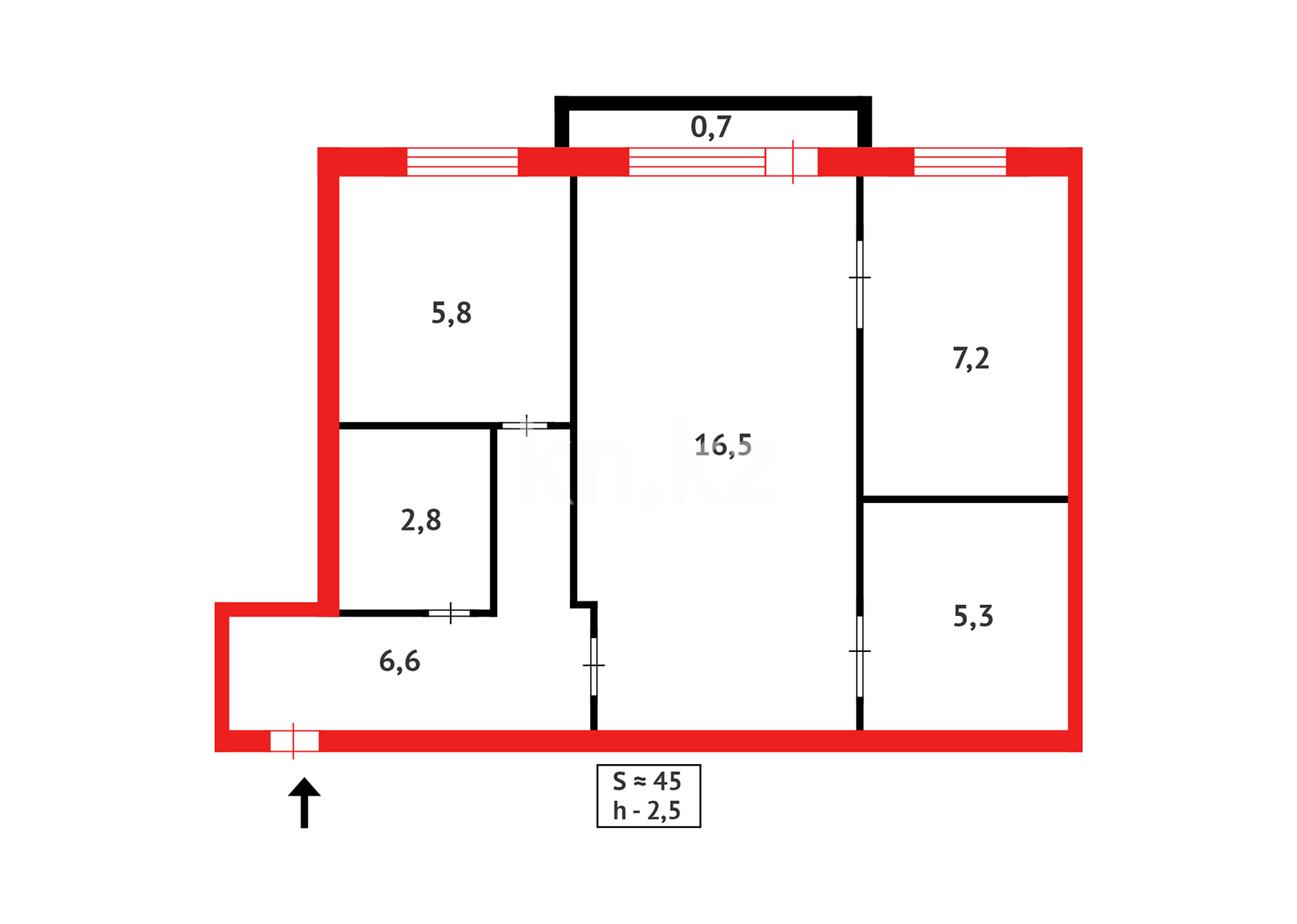 Продажа 2-комнатной квартиры, 43 м², мкр-н 16 в Караганде - фото 11