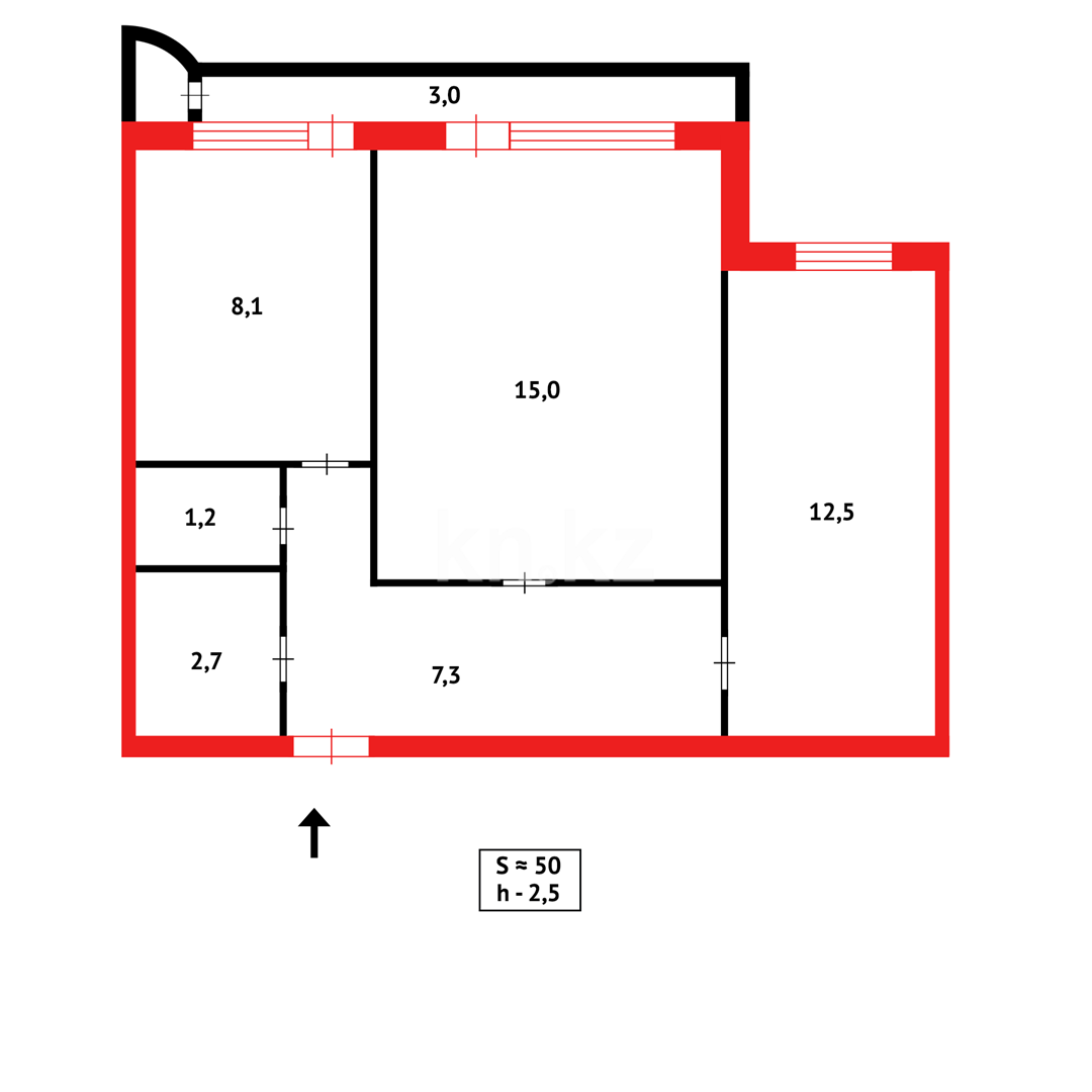 Продажа 2-комнатной квартиры, 48 м², пр. Республики в Караганде - фото 5