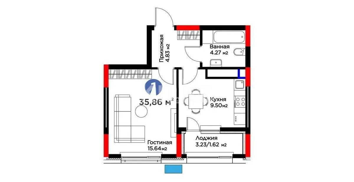 Продажа 1-комнатной квартиры, 36 м² в Астане - фото 2