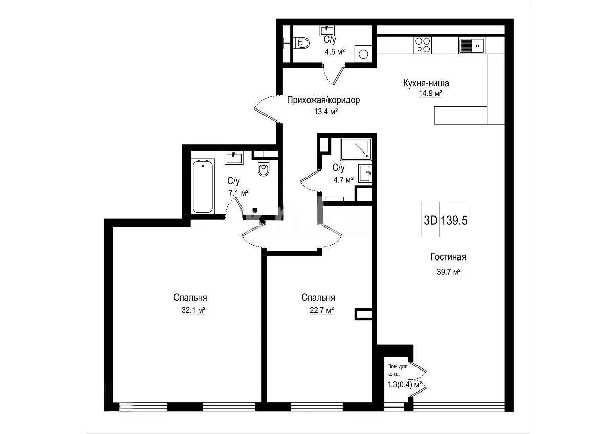 Продажа 4-комнатной квартиры, 140 м² в Алматы - фото 2