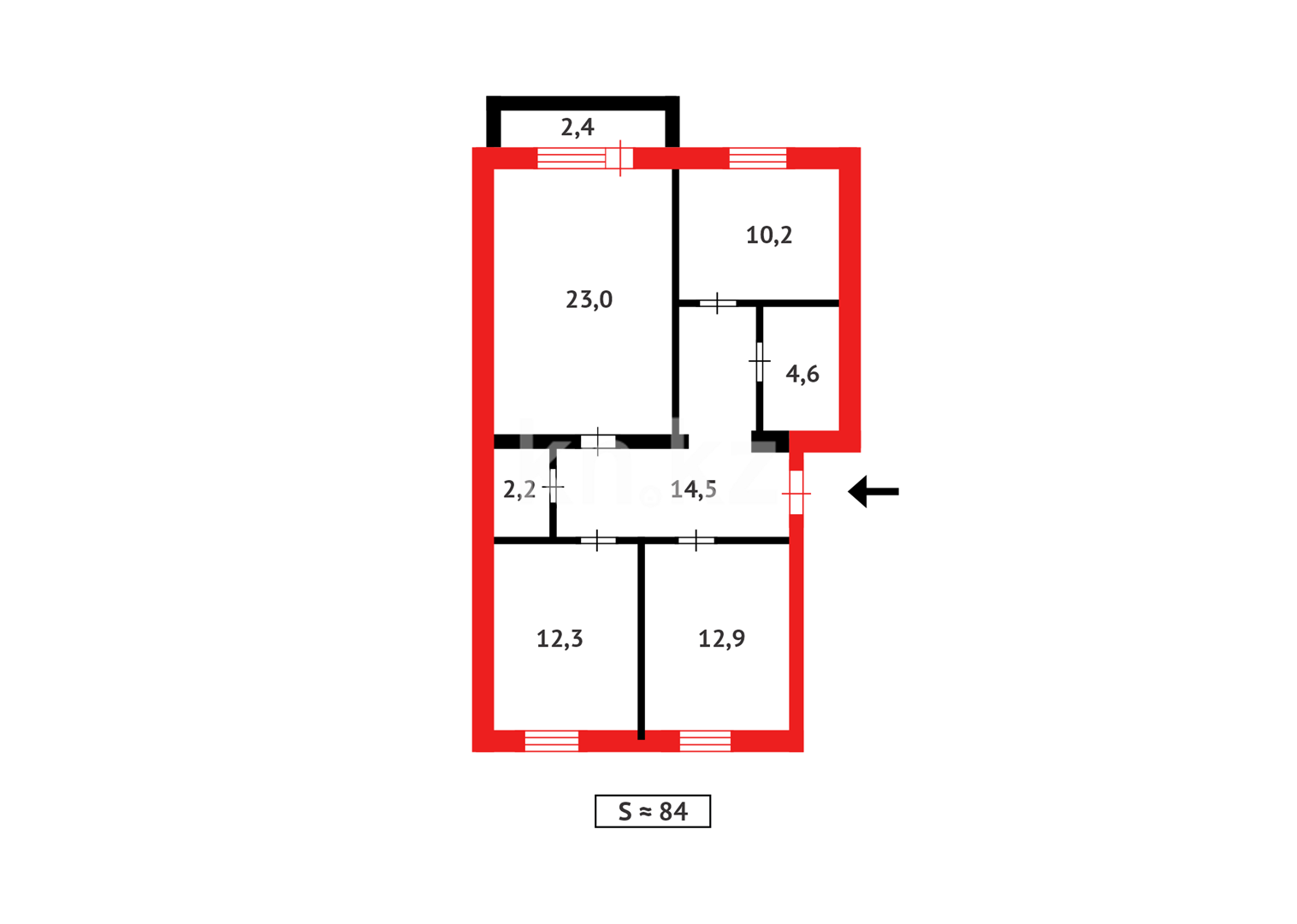 Продажа 3-комнатной квартиры, 84 м² в Темиртау - фото 17