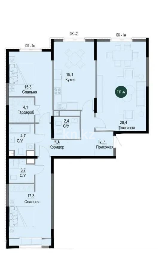 Продажа 3-комнатной квартиры, 111 м², ул. Утепова, дом  31 в Алматы