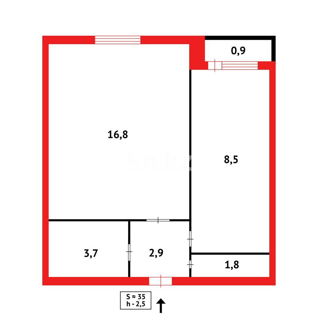 Продажа 1-комнатной квартиры, 35 м² в Караганде - фото 8