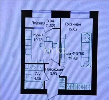 Продажа 1-комнатной квартиры, 40.21 м², ул. Е-15, дом  16 в Астане
