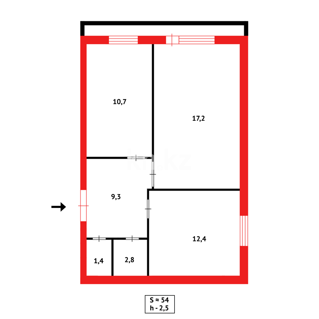 Продажа 2-комнатной квартиры, 54 м² в Караганде - фото 13