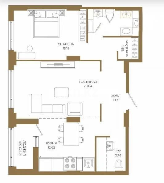 Продажа 2-комнатной квартиры, 71 м² в Астане - фото 2