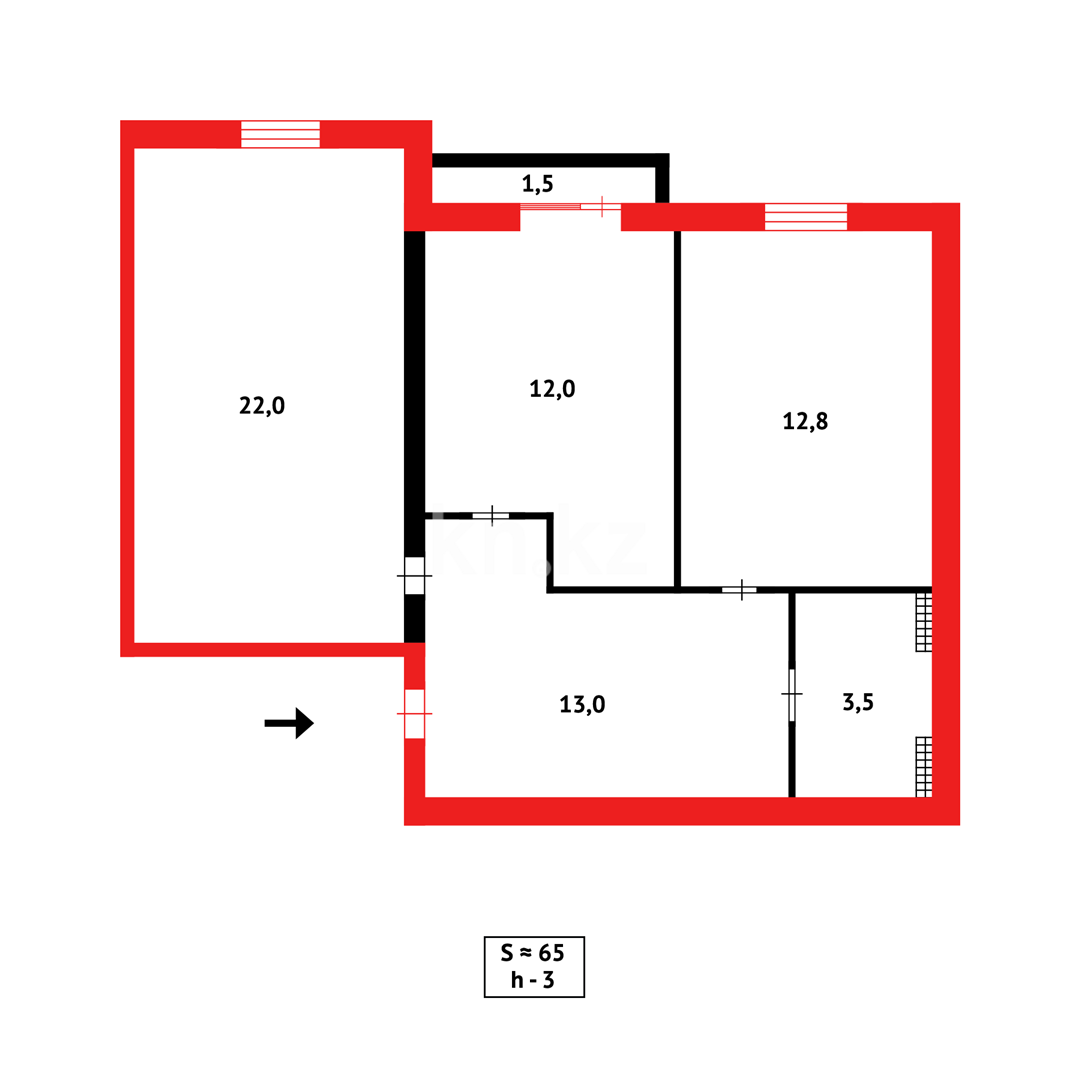 Продажа 2-комнатной квартиры, 64 м², ул. Ашимова в Караганде - фото 23