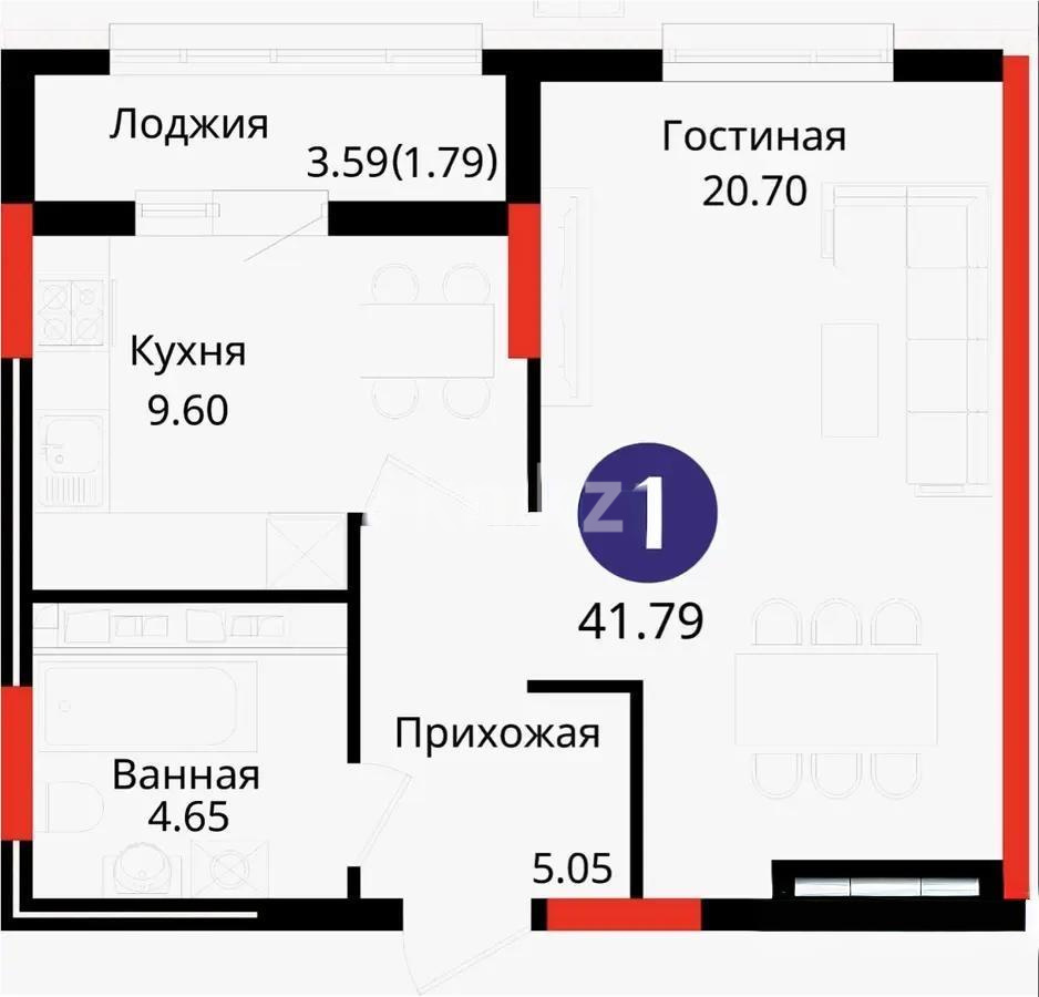 Продажа 1-комнатной квартиры, 421.79 м² в Астане