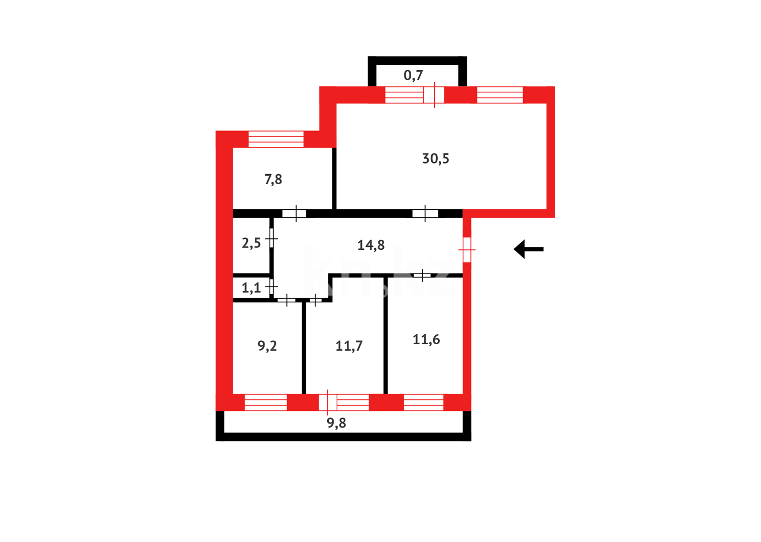 Продажа 4-комнатной квартиры, 99 м² в Караганде - фото 24