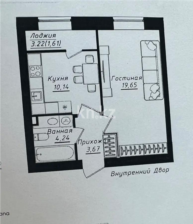 Продажа 1-комнатной квартиры, 41 м² в Астане