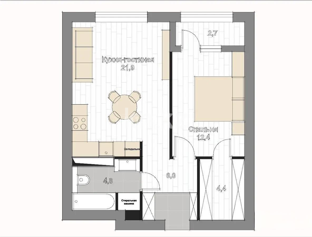 Продажа 2-комнатной квартиры, 51 м² в Алматы - фото 3