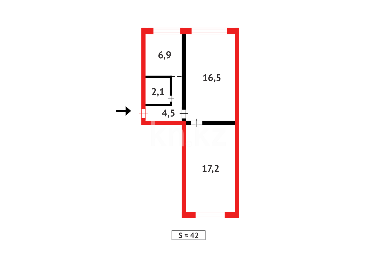 Продажа 2-комнатной квартиры, 47 м², ул. Ботаническая в Караганде - фото 15